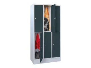 lockerkast,HxBxD 855x900x500mm,3x2vakken,RAL7035,front RAL7016 - 2