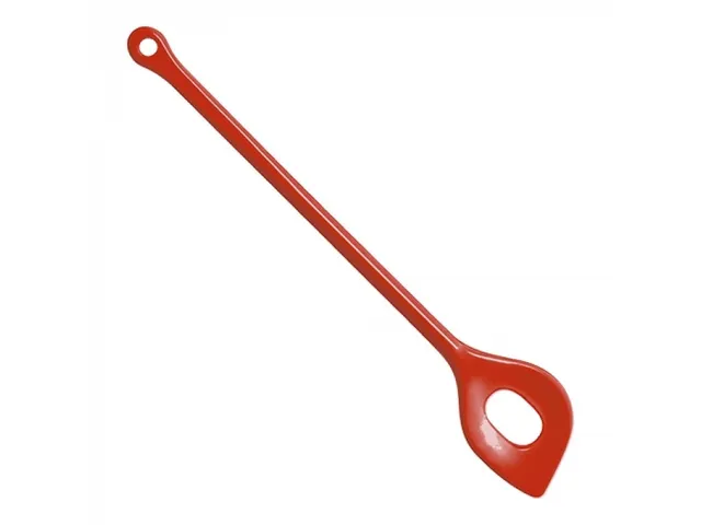 Waca Kooklepel met gat rood 31cm 0225