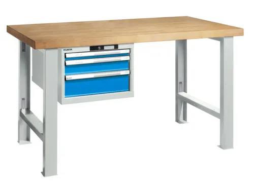 werkbank,HxBxD 840x2000x750mm,multiplexblad,lak RAL5012