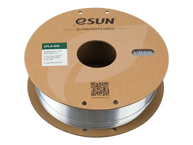 eSUN 3D printer Filament ePLA-Silk 1,75mm Zilver 1kg