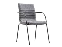 Conferentiestoel Serie 140 Frame Zwart Stof Grijs