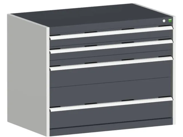 ladekast HxBxD 800x1050x750mm 4 laden romp Ral7035 front Ral7016 staal