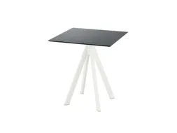 bistrotafel,HxBxD 730x700x700mm,rechthoekig,4voeten wit,blad HPL zwart