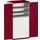 systeemkast 2000x1300x650mm 3xStalen bodem 9laden Ral7035 Ral3004