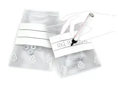 Sachets transparents avec bande blanche 120x180mm