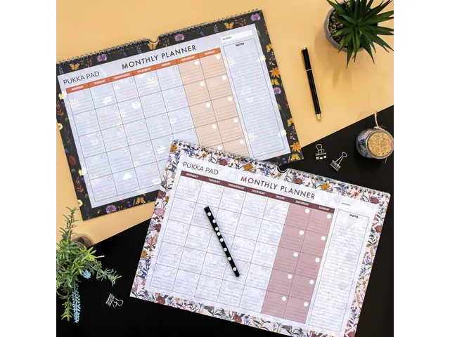 Agenda mensuel Pukka Pad Bloom A3, non daté, beige