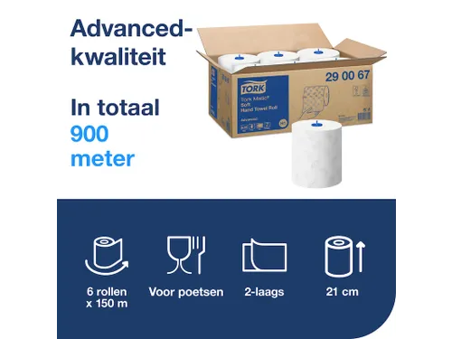 Tork 290067 H1 Matic Advanced Handdoekrol Wit 2-laags 150m 6 rollen