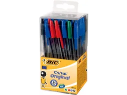 balpen Cristal, doos met 50 stuks in geassorteerde kleuren