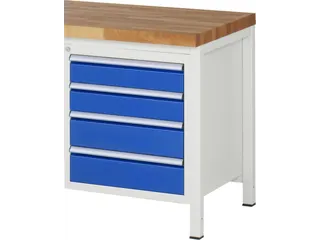 laden-onderbouw,v. werkbank,HxBxD 620x580x650mm,4lade(n),romp RAL7035 - 1