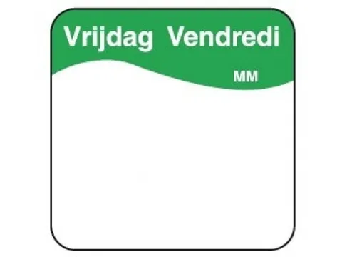 Daymark Label Dagetiket Oplosbaar Vrijdag 25mm Rol 500 Stuks