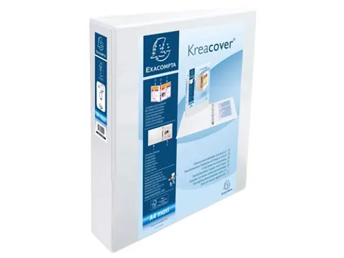 Kreacover Personaliseerbare Ringmap A4 maxi 4 Rings D-mech 50mm Wit
