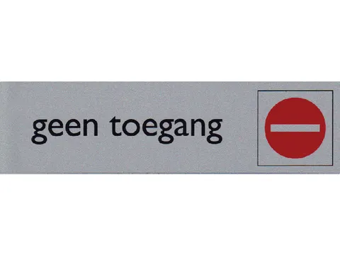 Infobord pictogram geen toegang 165x44mm
