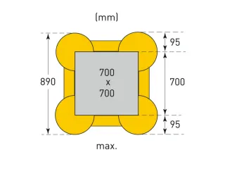 zuilbescherming,HxBxD 1000x390-890x390-890mm,op maat te snijden,PE - 9