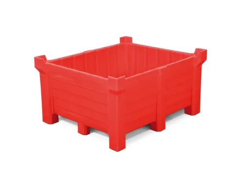 stapelbak,HxLxB 600x1000x1200mm,400l,PE,rood,Wanden gesloten