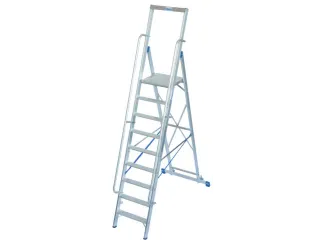 verrijdbare treden-platformladder eenzijdig 9treden stand H 2 1m - 4