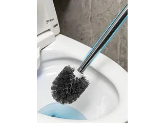 Kunststof toiletborstel wit met ronde voet en wandfunctie - 12