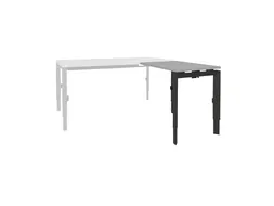 Bureau Linesto N3 aanbouwtafel 120x60cm lichtgrijs 25mm zwart
