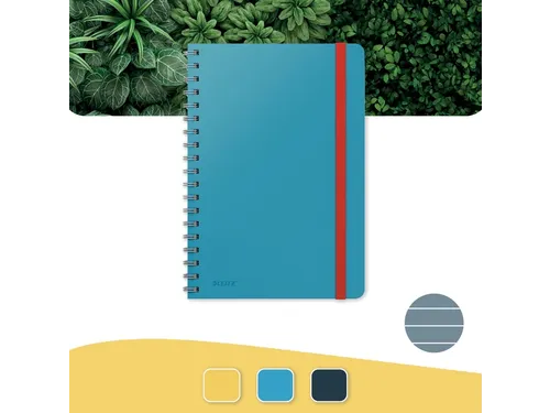 Notitieboek Leitz Cosy B5 lijn spiraal blauw