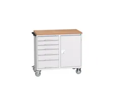 montagetafel 980x1050x600mm multiplexblad 6 laden kast front RAL7035