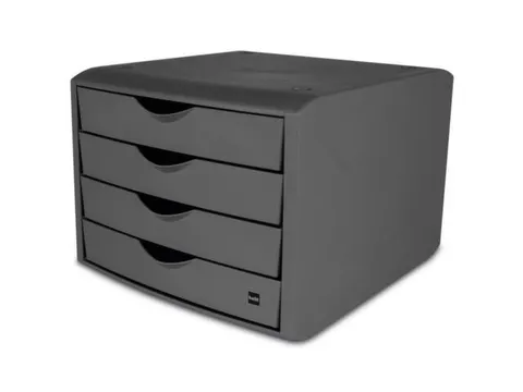 ladeblok,4xDIN A4,HxBxD 215x265x332mm,kunststof,lichtgrijs