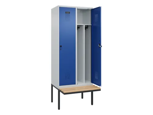 locker met bank,voor scheiding van kleding,HxBxD 2120x800x815mm,2vak
