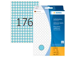 HERMA 2213 Multipurpose etiketten Rond 8mm Blauw 5632 stuks
