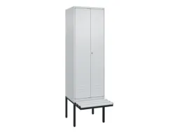 PBM-locker met bank,HxBxD 2120x600x815mm,2vak,vak B 300mm,cil.-slot