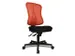 Siège Bureau Pivotant Assise Noir Dossier Maille Rouge Corail
