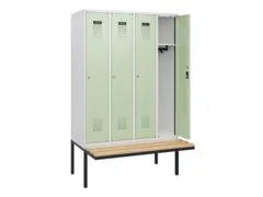 locker met bank,HxBxD 1950x1200x815mm,4vak,vak B 300mm,cilinderslot