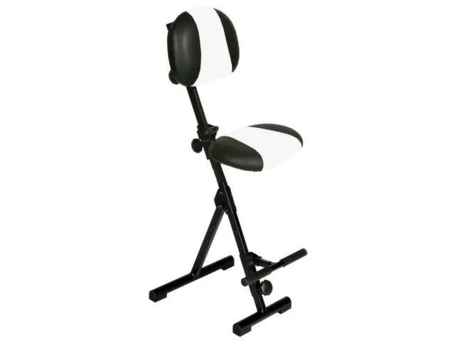 Stahulp Zwart-wit 540-900x370x210mm Kunstleer Zitting/Rugleuning