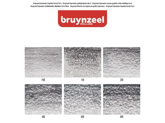 Grafietpotlood Bruynzeel Expression set à 6 hardheden grijs