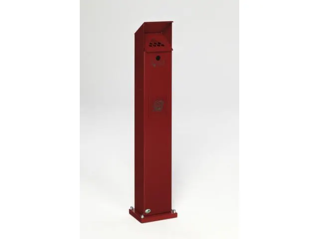 Combi-asbakstaander vierkant staalplaat 2/5 liter 1150x180x150mm Rood