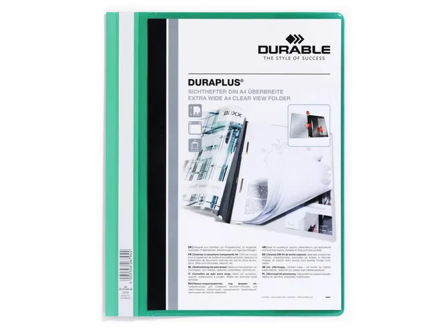 Snelhechtmap Durable Duraplus A4+ groen