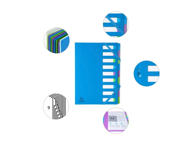 Sorteermap Harmonika 9vak CAMP.NEON bl.