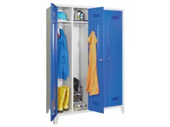 garderobekast,HxBxD 1850x1170x500mm,4vak,RAL7035,front RAL7035