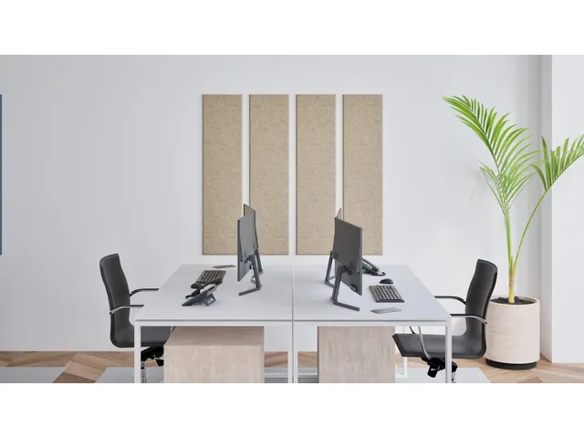 Akoestische PET-vilt wandtegels 30x120cm Beige 4 Stuks