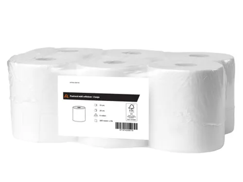 Poetsrol midi cellulose 1-laags 20 cm 6 x 300 meter in folie FSC