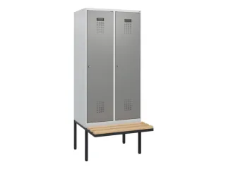 locker met bank,HxBxD 1950x800x815mm,2vak,vak B 400mm,cilinderslot - 2