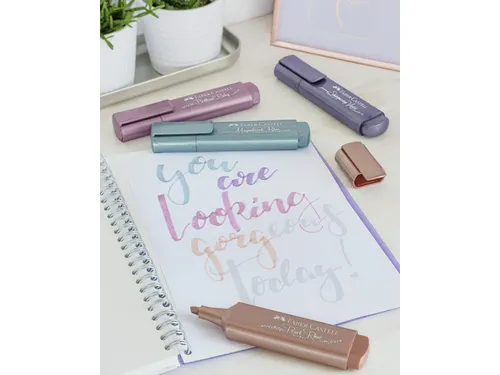 Tekstmarker Faber Castell Metallic roze