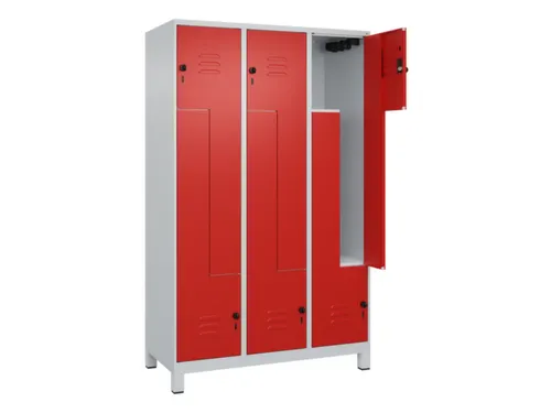 Z-garderobekast,HxBxD 1950x1200x500mm,vak B 200/400mm,draaigrendel