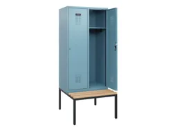 locker met bank,HxBxD 1950x800x815mm,2vak,vak B 400mm,cilinderslot