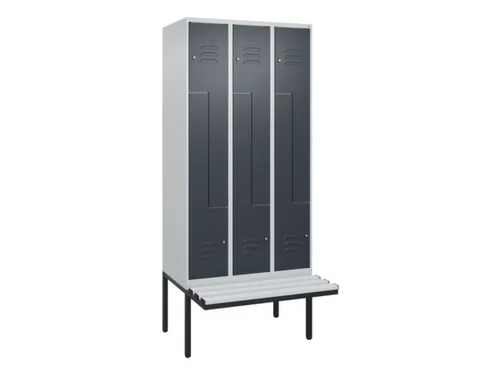 Z-garderobekast,HxBxD 2120x900x815mm,6vak,vak B 300mm,cil.-slot