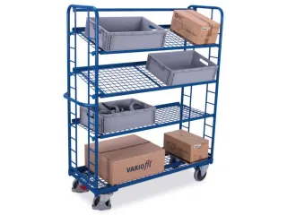 Bijzetwagen 4 Etages Draadgaas 250kg Laadvlak 1320x537mm - 1