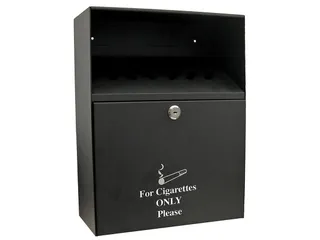 Wandasbak staal 24x30x9cm 7L zwart met 2 sleutels - 3
