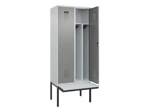locker met bank,voor scheiding van kleding,HxBxD 2120x800x815mm,2vak