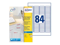 Etiket Avery J8656-25 46x11.1mm Inkjet wit 2100 stuks
