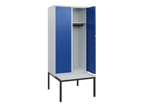locker met bank,HxBxD 1950x800x815mm,2vak,vak B 400mm,cil.-slot
