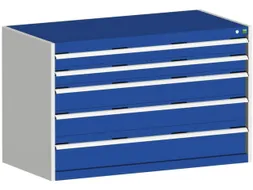 ladekast 800x1300x650mm 5laden zware lasten RAL7035 front RAL5010