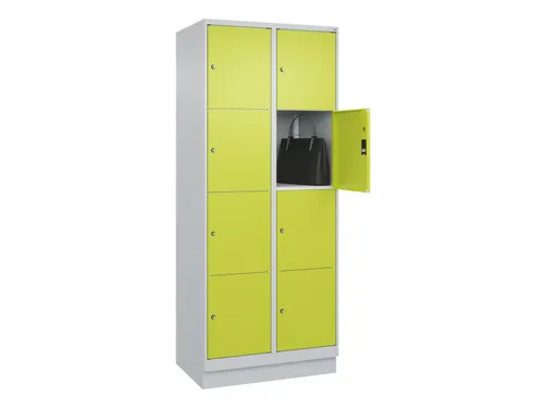 lockerkast,HxBxD 1950x800x500mm,2x4vakken,vak B 400mm,cil.-slot,sokkel
