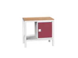 werkbank,HxBxD 930x1000x600mm,multiplexblad,4voeten,uitrusting: 1kast